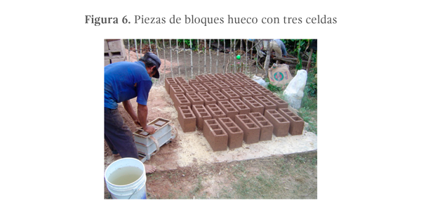 Figura 6. Piezas de bloques hueco con tres celdas