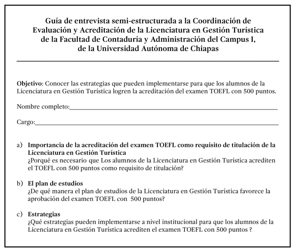 Guia - Entrevista - TOEFL - Guía de entrevista semi-estructurada a la Coordinación de Evaluación y Acreditación